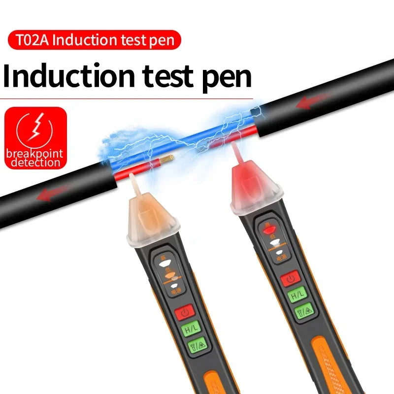 Non Contact Voltage Detector T02A AC Voltage Tester Pen Meter 12-1000V Electric Sensor Test Pencil Smart Breakpoint Finder